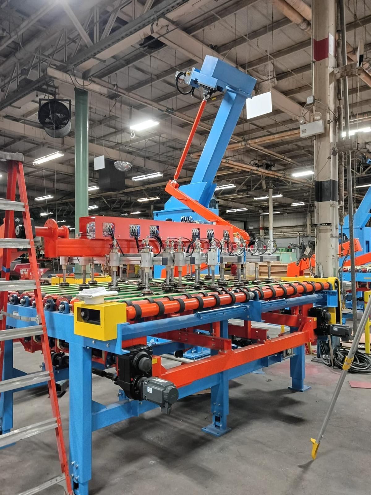 Conveyor line installation at an architectural glass plant